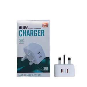 For UK Plug PD 40W Fast Charger Type-C PD 20W Mobile Phone <strong>Adapter</strong> with Retail Box EU Socket Standard Type-C Fast Charging - Product Image 1
