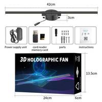 Популярный голографический 3D LED-вентилятор-проектор 42 см с Wi-Fi и управлением через приложение, легкий дизайн для рекламы