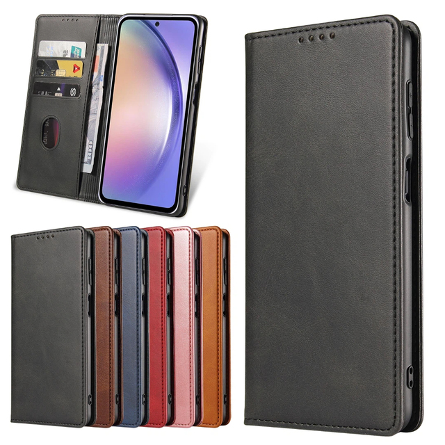 Premium PU Leather Wallet Flip Case for Samsung A54 - Phone Stand Cover with Card Slots, Magnetic Closure & Shockproof