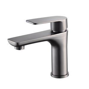 Grifo Monomando Moderno de Acero Inoxidable Color Gris Acero, Grifo de Lavabo con Agua Fría y Caliente, Núcleo de Válvula de Cerámica, Acabado Cepillado para Uso Doméstico - Product Image 5