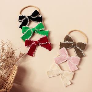 Diadema elástica con lazo de <span class=keywords><strong>lana</strong></span> para bebé para niñas recién nacidas, diademas con lazo, tocado clásico infantil, <span class=keywords><strong>turbante</strong></span>, accesorios para el cabello de bebé - Product Image 4