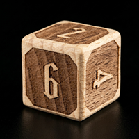 Set Dadu DND Kayu Alami 7 Buah, Dadu Kayu Polihedral Berukir dengan Angka Kayu Alami untuk Dungeons and Dragons RPG Meja