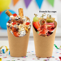 Boîtes personnalisées jetables pour frites, contenants en papier kraft pour chips et charcuterie à emporter, supports pour frites