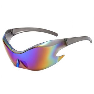 Gafas de sol Vintage Hip Hop Punk para mujer 2025 <span class=keywords><strong>Y2K</strong></span> Color deslumbrante una pieza con divertidas gafas de sol para conducir moda <span class=keywords><strong>Vogue</strong></span> - Product Image 1