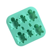 Moule à poupée en plâtre de silicone réutilisable 8 trous, grande et petite tortue, fait à la main, savon tortue en silicone, moules de décoration de gâteau au pouding