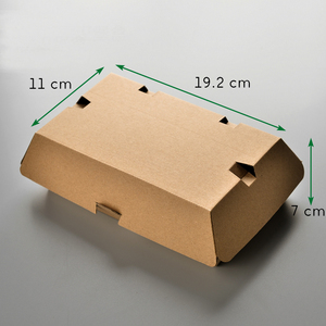 กล่องอาหารฟาสต์ฟู้ดแบบนำกลับบ้าน ยี่ห้อ E-colorpack สำหรับใส่แฮมเบอร์เกอร์ 2 ชิ้น ทำจากกระดาษรีไซเคิล เคลือบ UV - Product Image 1