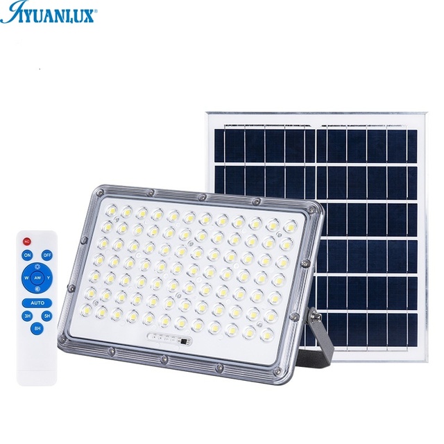 Solar Light Outdoor Flood Light 100W 200W 300W 400W 500W LED Spotlight with Panel ABS Body 120 Beam Angle 6000K for Garden