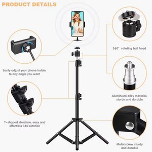 Moderna Lámpara de Anillo LED de 10 Pulgadas con Batería Recargable y Soporte para Transmisión en Vivo y Fotografía (Control por Aplicación) - Product Image 3