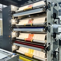 Machine d'impression flexo de rouleau de gobelet de papier RTRY-850 4 couleurs se connectant à la machine de poinçonnage de feuilles