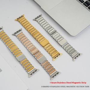 Correa ajustable Upro de un solo eslabón para Apple Watch Ultra 3, Serie 2, 11, 10, 9, SE de 46 mm y 49 mm, correa suave para hombre, bandas magnéticas de acero inoxidable para reloj. - Product Image 2