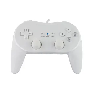 Wii için Wii Klasik Kablolu Oyun Denetleyicisi için Nintendo Wii Gamepad Uzaktan joypads Siyah/Beyaz Joystick