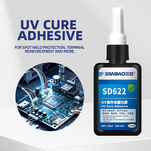 Colle UV transparente à faible viscosité, séchage rapide, sans blanchiment, sans embulement, adhésif pour fixation de composants électroniques en PC, PMMA et plastique. - Product Image 1