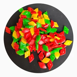 Diamant Vorm Gekleurde Peper Miniatuur Pvc Materiaal Groente Voor Poppenhuis Keuken Speelgoed