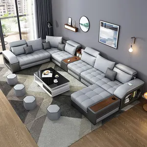 Modern Luxury Design Black White Leather Modular Sectional Sofa Couch Set Furniture Living Room Fabric Sofas Couches For Home