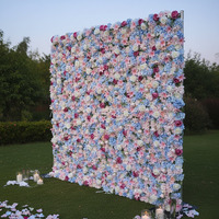 Panneau mural de fleurs artificielles en soie 3D Rose Real Touch, décoration de mariage pour la photographie