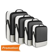 Ensemble de 4 cubes de rangement pour valises, organiseurs de sacs de voyage pour bagages à main, cubes de rangement de voyage personnalisés avec logo pour hommes et femmes