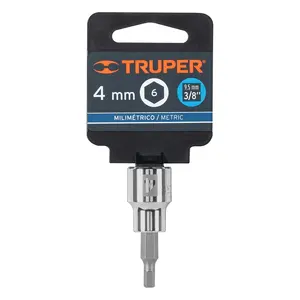 Juego de Llaves de Tubo Hexagonales de 6 Piezas, 4 mm, Accionamiento de 3/8'', TRUPER - Product Image 4