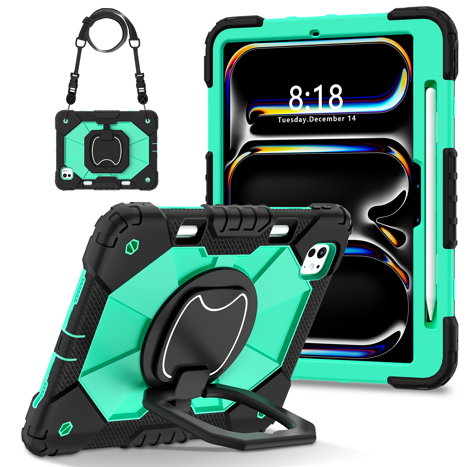 Noir + vert menthe