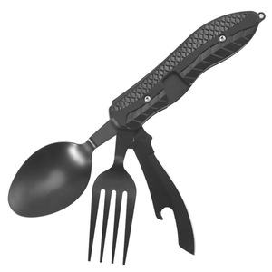 Juego de cubiertos multifuncional de acero inoxidable para exteriores (cuchillo, tenedor, cuchara) para cocina occidental, tenedores de liberación rápida - Product Image 3