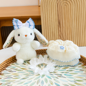 Vente directe d'usine, porte-clés en peluche lapin <span class=keywords><strong>Leila</strong></span> créatif et très vendu, jouet de haute qualité, robe détachable, lapin en peluche, pendentif pour clés - Product Image 4