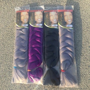 Hot bán bán buôn 82inch 165 gam đầy màu sắc tổng hợp Bím Tóc phần mở rộng Tóc tổng hợp bện tóc - Product Image 4