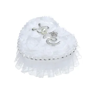 Новое поступление, свадебные принадлежности, мини-кольцо, коробка, белое кольцо в форме сердца, подушка для свадьбы, невесты, кружева, кольцо, коробка, подушка W070