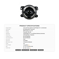 Luz Antiniebla LED de 4 Pulgadas y 30W con Anillo Halo DRL, Impermeable IP68, para Jeep Wrangler JK JL, Conducción Todoterreno