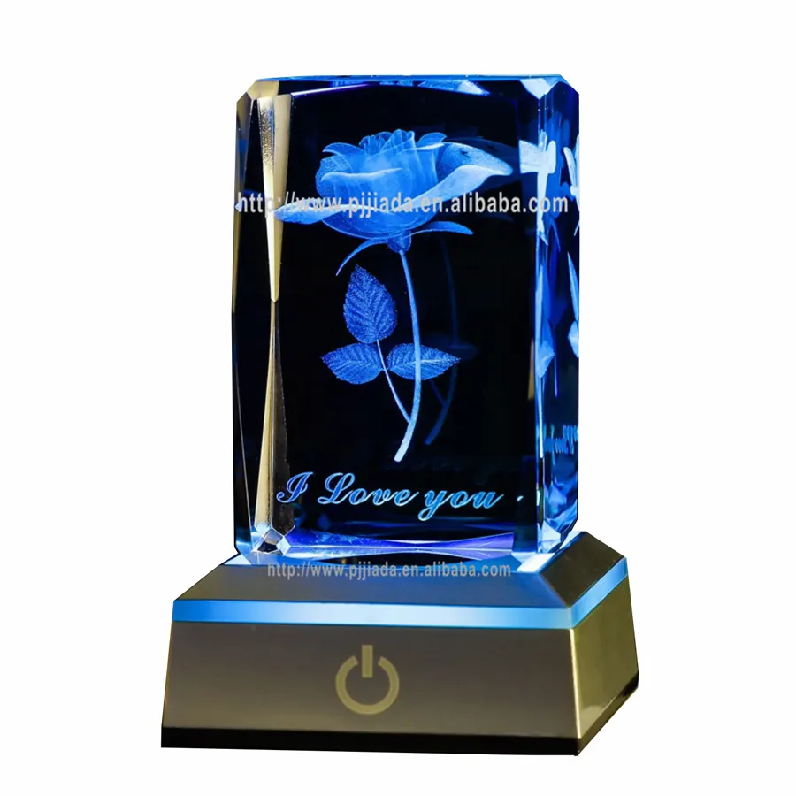 3D Rose Crystal With LED Small Night Light Christmas / Valentine's Day For Mother's Day Birthday Anniversary Commemorate Gift