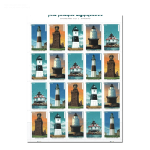 Etiquetas de Sellos Permanentes, Etiquetas Postales con la Bandera de EE. UU., Faroles del Atlántico Medio <span class=keywords><strong>2021</strong></span>, Servicio Postal de Estados Unidos, Pegatinas de Sellos de EE. UU. - Product Image 4