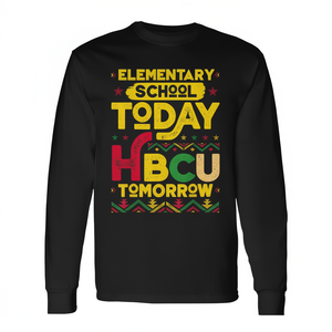 Camiseta de manga larga negra con diseño de colegio y futuro para escuela primaria, Hbcu Hoy, Mañana - Product Image 2