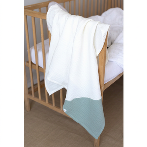 Reversible Baby <b>Blanket</b> 100% Cotton Muslin Solid Color Large Square Swaddling <b>Wrap</b> for Newborns 0-12 Months All-Season Bedding - Product Image 1