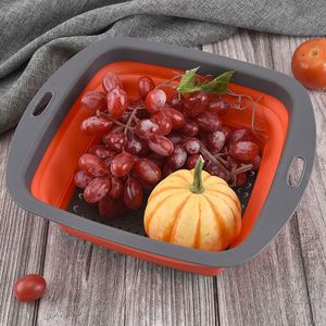 Square Drain <b>Basket</b> Steamer Vegetables Fruit <b>Baskets</b> Wash Bowl - Product Image 3