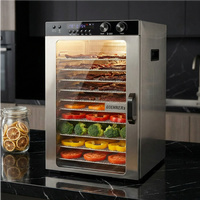 Déshydrateur alimentaire Commercial Electric à 18 plateaux en acier inoxydable avec minuterie numérique 48H jusqu'à 90°C pour viande séchée et légumes - 900W