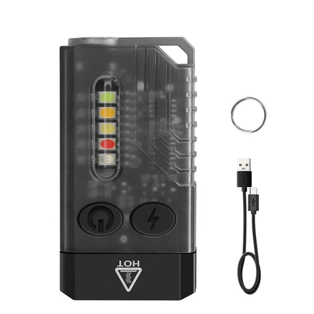 Asafee mới dẫn 5 chế độ mini đèn pin siêu sáng phạm vi 100m IPX4 Ánh sáng xách tay móc chìa khóa ánh sáng đèn flash 10W đèn điện lớn