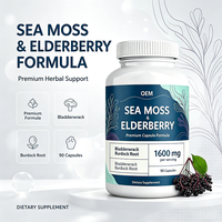 Complément Alimentaire Premium en Capsules OEM : Mousse de Mer, Baies d'Aronia, Fucus et Racine de Bardane 1600 mg, 90 Capsules