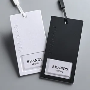 Embossed garment swing tags,custom logo recycled seed paper card clothing emboss hang tag for clothes/.