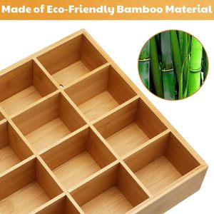 Bamboo Drawer Organizer Closet Divider <strong>Storage</strong> Wall Mounted Bow <strong>Tie</strong> <strong>Box</strong> 16 Compartments <strong>Storage</strong> <strong>Box</strong> Collectibles Display Rack - Product Image 3