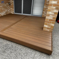Plancher de terrasse extérieur en bois composite WPC extrudé pour jardin avec clips en acier inoxydable