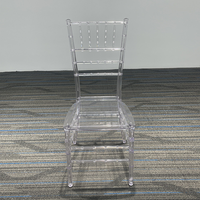 Chaise de mariage et d'événements en acrylique transparent moderne, mobilier en résine plastique clair