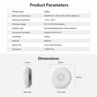 Detektor Asap Cerdas ZigBee Tuya Sensor Alarm Kebakaran Nirkabel Alarm Asap Sistem Keamanan Rumah Pintar Detektor Fotoelektrik OEM