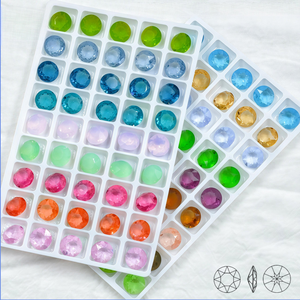 Accesorios de joyería DIY con piedras preciosas redondas transparentes K9, fabricante mayorista de brocas de vidrio con base puntiaguda. - Product Image 1