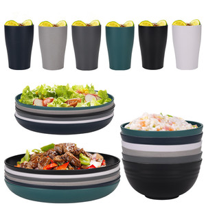 Juego de Platos de Paja de Trigo para la Cena, Vajilla Ecológica Completa, Juego de Platos, Tazas y Tazones, Accesorios de Cocina, Vajilla - Product Image 3