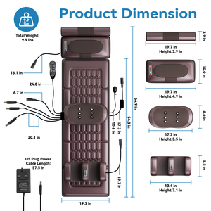 Matelas de massage corporel complet avec chaleur, lit de massage électrique pliable <span class=keywords><strong>pour</strong></span> soulager les douleurs au <span class=keywords><strong>dos</strong></span>, au cou et à la taille - Product Image 6