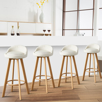 Tabourets de bar classiques rustiques nordiques personnalisés à dossier haut pour cuisine, chaise de cuisine en bois de chêne, tabouret de bar en bois avec repose-pieds