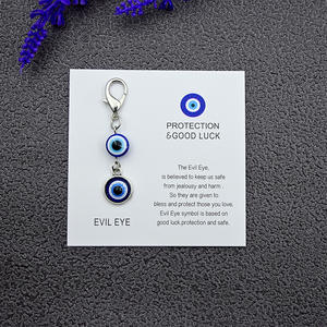Llavero y Colgante para Bolso de Aleación de Zinc con Diseño de Tarjeta de la Buena Suerte y Ojo Turco Azul, Éxito de Ventas Transfronterizo de Moda - Product Image 5