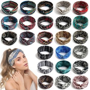 Fasce per <span class=keywords><strong>Capelli</strong></span> Bohemien alla Moda con Stampa, Fasce Vintage Incrociate a Turbante per Donne e Ragazze, Bandane e Accessori per <span class=keywords><strong>Capelli</strong></span> - Product Image 2