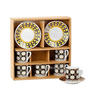 Juego de tazas de cerámica de lujo, juego de tazas de café caliente de estilo europeo de 6 piezas para árabe y Etiopía, regalo promocional para mesa de centro - Product Image 1