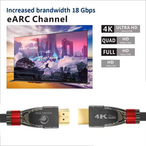 24k placcato oro 4K 3D HD <span class=keywords><strong>HDMI</strong></span> cavo <span class=keywords><strong>Hdmi</strong></span> 4K 2.0 Cabo 18gbps cavo <span class=keywords><strong>HDMI</strong></span> nero ad alta velocità con Ethernet - Product Image 4