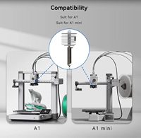 2026 BARU Original Bamboo Lab A1 Series 3D Printer A1 Mini Hotend 0.4mm Nozzle Baja Penutup Silikon Baja Tahan Karat untuk Bambu