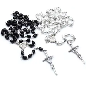 2022 collana di preghiera di nozze della famiglia del pendente della croce del rosario della perla religiosa santa calda